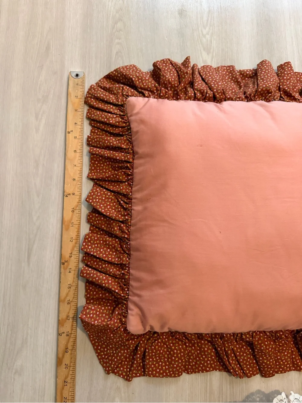 Vintage Retro Quilt Lace Throw Pillows Set 3 MCM